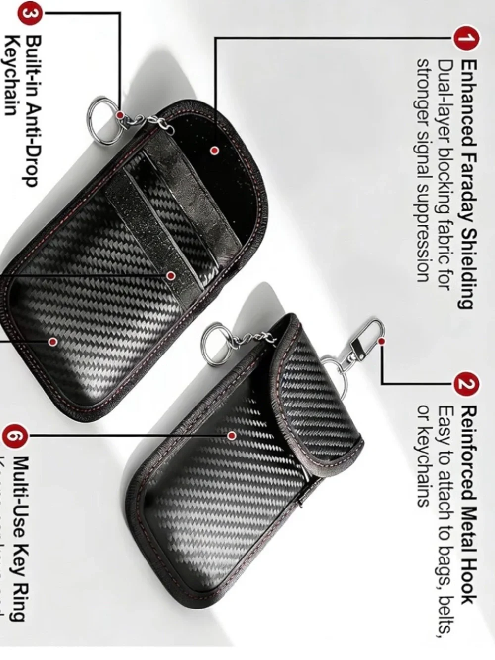 NEW! Binazon 2-Pack Faraday Key Fob Protector RFID Signal Blocking Bags